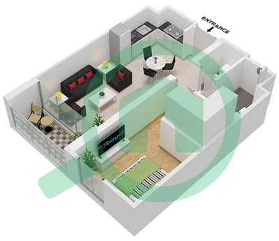 Tower B - 1 卧室公寓类型／单位1/UNIT 6,4,2戶型图