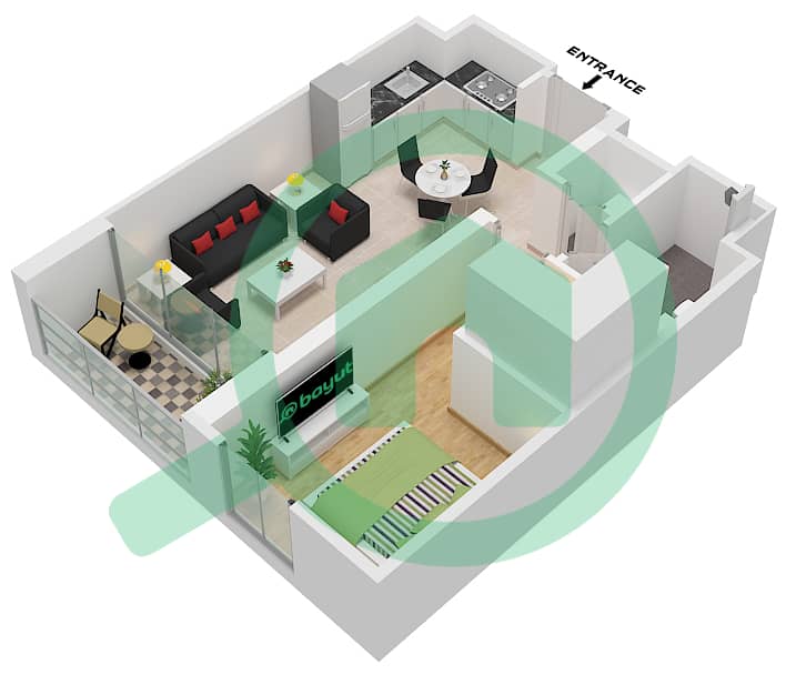 Башня B - Апартамент 1 Спальня планировка Тип/мера 2/UNIT 16,23,4,30,28 Type 2 Unit 16 Floor 1
Type 2 Unit 23 Floor 2
Type 2 Unit 4,30 Floor 3-9
Type 2 Unit 28 Floor 10,11
Type 2 Unit 26 Floor 12
Type 2 Unit 2 Floor 10 interactive3D
