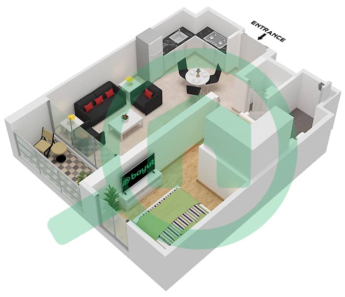 Tower B - 1 Bedroom Apartment Type/unit 4 / UNIT 8,6,4,2 Floor plan Type 4 Unit 8 Floor 3-9
Type 4 Unit 6 Floor 10,11
Type 4 Unit 4 Floor 12,13
Type 4 Unit 14 Floor 14 interactive3D