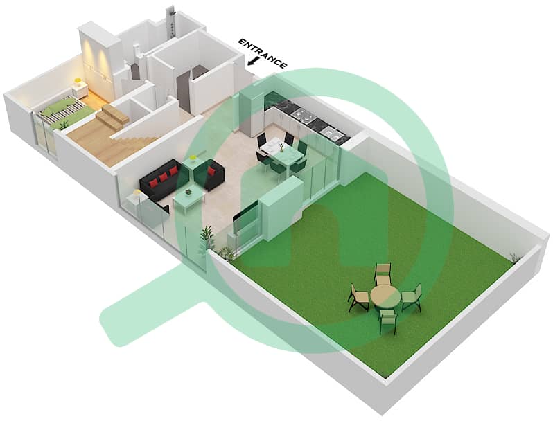 Tower B - 3 Bedroom Apartment Type/unit 1,2 / UNIT 1,25,21,29 Floor plan Lower Floor 11,15,13,9 interactive3D