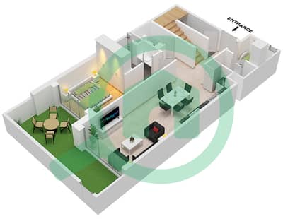 Башня B - Таунхаус 3 Cпальни планировка Единица измерения UNIT 1,3,5