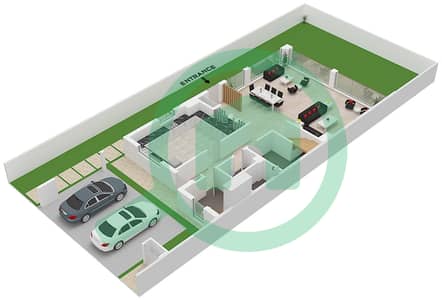 Сансет Вэлли - Таунхаус 3 Cпальни планировка Тип DE,DC