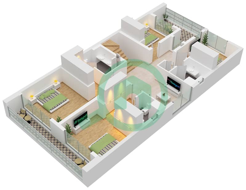 阿拉娜山庄 - 5 卧室联排别墅类型LILAC戶型图 First Floor interactive3D