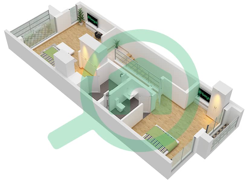 Marbella Villas II - 2 Bedroom Villa Type C Floor plan Type C Floor First Floor interactive3D