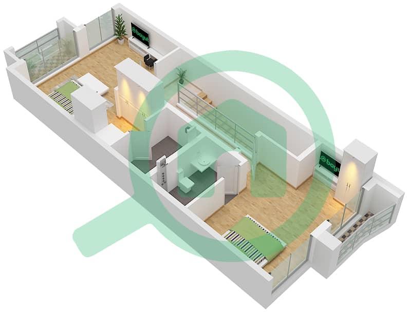 Marbella Villas II - 2 Bedroom Villa Type D Floor plan Type D Floor First Floor interactive3D