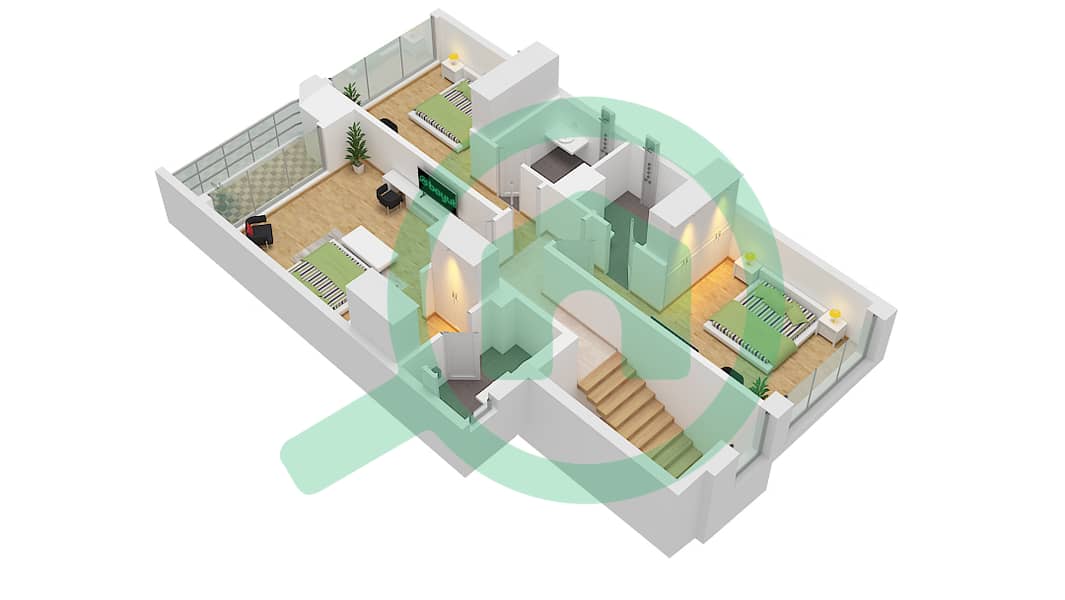 Marbella Villas II - 3 Bedroom Villa Type B Floor plan Type B Floor First Floor interactive3D