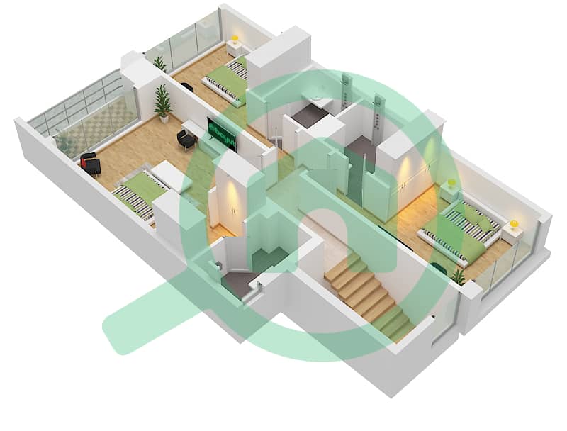 Marbella Villas II - 3 Bedroom Villa Type B1 Floor plan Type B1 Floor First Floor interactive3D