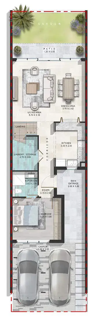4 BR floor plan