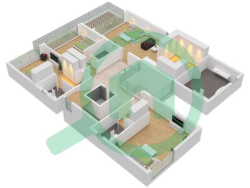 Farm Gardens 2 - 5 Bedroom Villa Type HORIZON Floor plan First Floor interactive3D