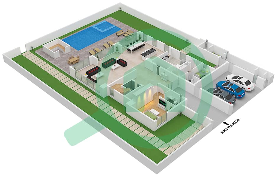 Farm Gardens 2 - 5 Bedroom Villa Type OREN Floor plan Ground Floor interactive3D