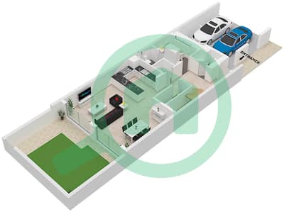 Mudon Al Ranim 7 - 3 Bedroom Townhouse Type/unit 3B1(M) / UNIT MID Floor plan