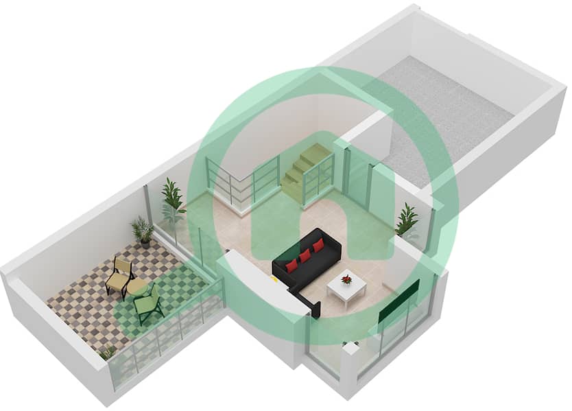 Мудон Аль Раним 7 - Таунхаус 4 Cпальни планировка Тип/мера 4B2 / UNIT END Type 4B2 Unit End Floor Roof Floor interactive3D