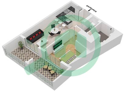 المخططات الطابقية لتصميم النموذج / الوحدة 1 / UNIT 1 شقة 1 غرفة نوم - حدائق ويبريدج 2