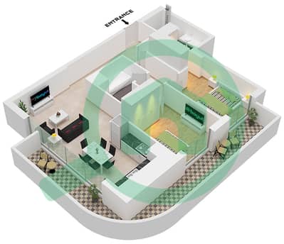 Address海滩之门公寓小区 - 2 卧室公寓类型／单位3 / UNIT 5 FLOOR 2-19戶型图