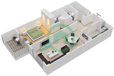 Plazzo Residence - 1 Bedroom Apartment Type 25 Floor plan Plazzo Residence - 1 Bedroom Apartment Type 25 Floor plan