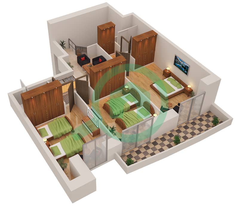 Floor plans for Unit 5 3bedroom Apartments in Princess