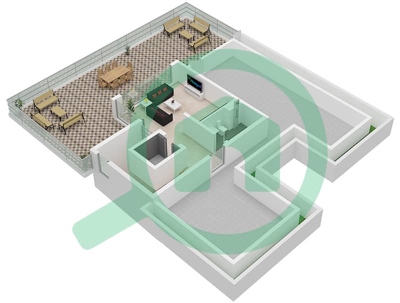 المخططات الطابقية لتصميم النموذج OREN فیلا 5 غرف نوم - فارم جاردنز 2 Second Floor interactive3D