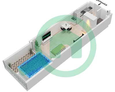 المخططات الطابقية لتصميم الوحدة G2,G4,G6,G8 GROUND FLOOR شقة استوديو - سمانا ميامي 2