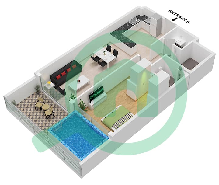 المخططات الطابقية لتصميم الوحدة 8.10-12.14.15 FLOOR 1-4 شقة 1 غرفة نوم - سمانا ميامي 2 "Unit 10,12,14,1117 Floor 1
Unit 8,10,12,15 Floor 2-4"

8.10-12.14.15.17 Floor 1-4 interactive3D