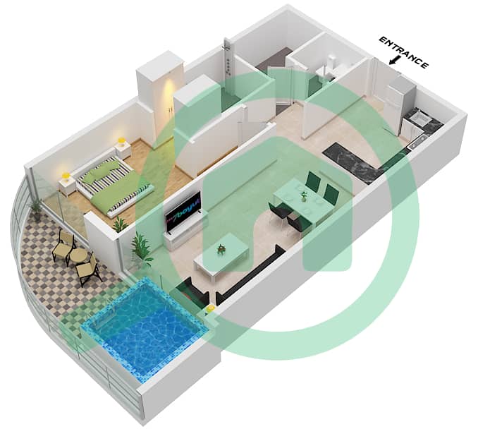 萨马纳迈阿密2号公寓 - 1 卧室公寓单位12,18 FLOOR 2-5戶型图 "Unit 18 Floor 2-4
Unit 12 Floor 5" interactive3D