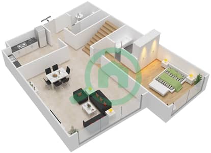 巴布-艾尔-巴赫尔公寓 - 3 卧室公寓类型DUPLEX戶型图