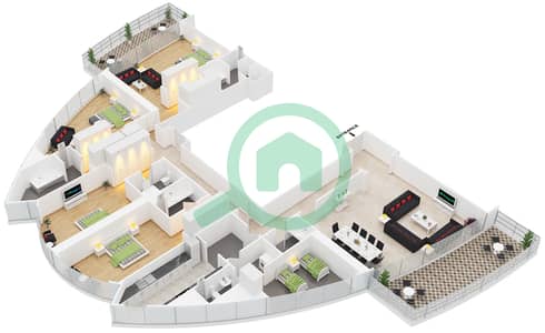 Imperial Avenue - 4 Bedroom Penthouse Type/unit 4BPH-A/4PH Floor plan