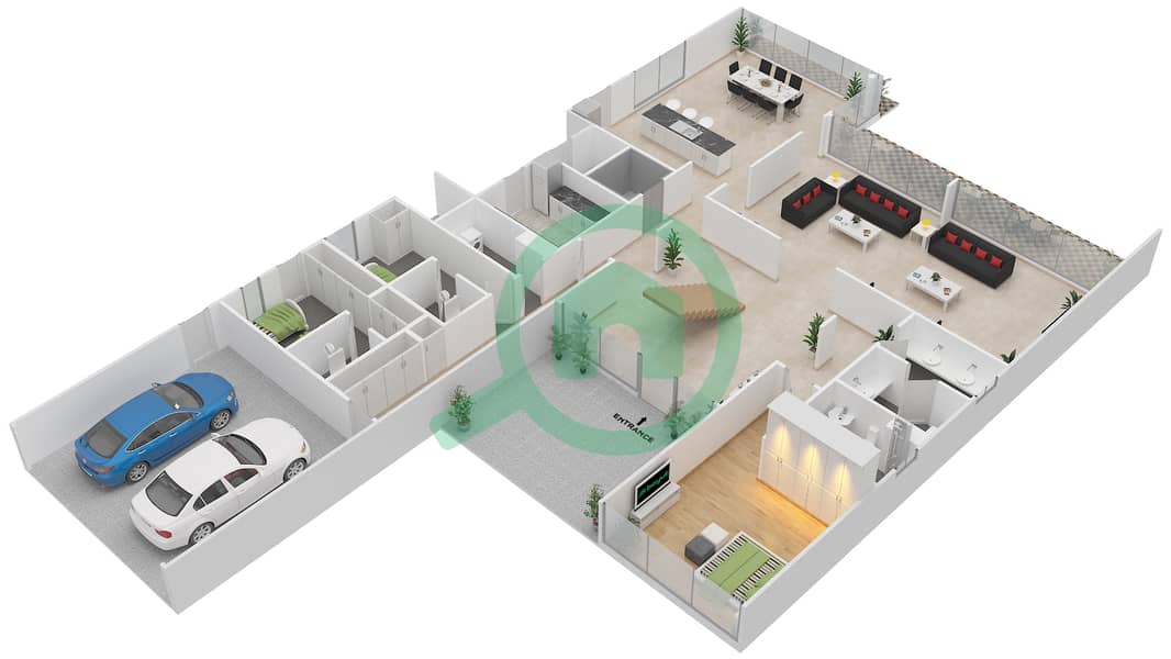 Floor plans for Type OPTION B 4bedroom Villas in Jawaher
