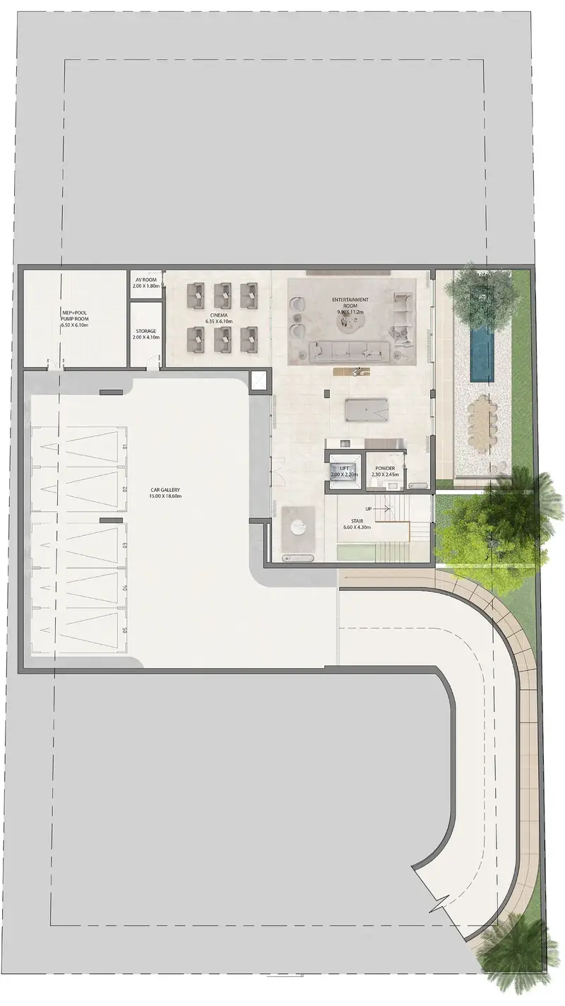 6 BR floor plan
