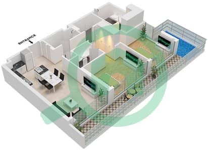 牛津花园 - 2 卧室公寓单位809 FLOOR 8戶型图