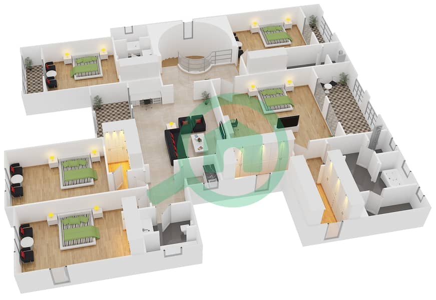 Floor Plans For Type T4 6 Bedroom Villas In La Avenida 2 Bayut Dubai