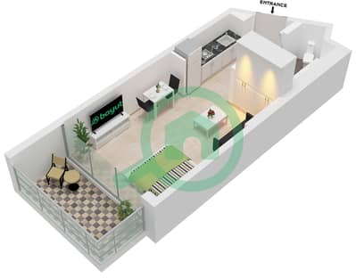 Viridis Tower A - Studio Apartment Type/unit 1 / UNIT 3-7, FLOOR 2-13 Floor plan
