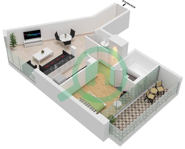 Type 1Unit 9, Floor 2-13, Unit 6 Floor 14