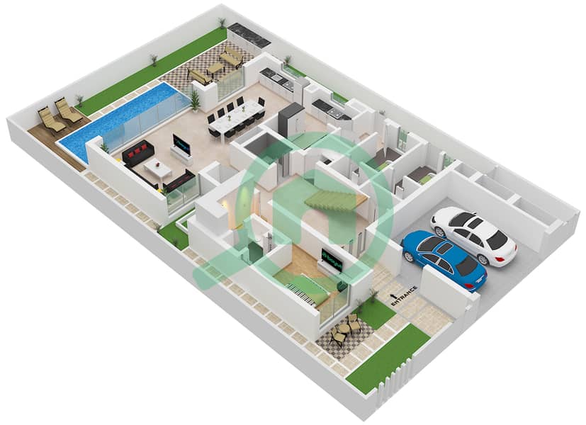 The Lakeshore - 4 Bedroom Villa Type THE GARDEN Floor plan Type The Garden Floor Ground interactive3D