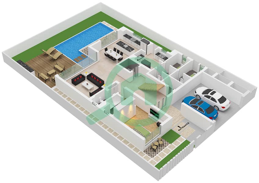 The Lakeshore - 5 Bedroom Villa Type THE CASCADE Floor plan Type The Cascade Floor Ground interactive3D