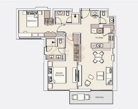 18 Large Balcony. . !!  Luxurious 2 Bedroom Apt. . !