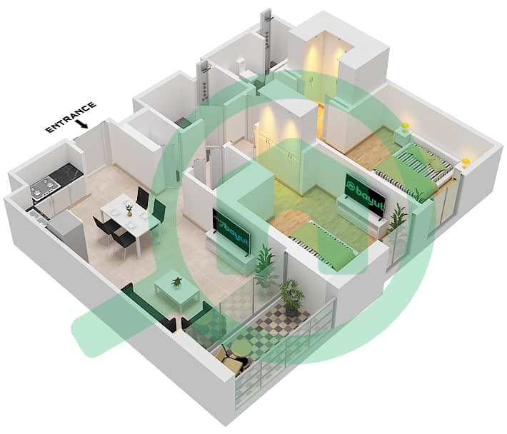 Tower A - 2 卧室公寓类型／单位5,6 / UNIT 2,4-6,8,17,19戶型图 Type 5 Unit 4 Floor 1,14,15
Type 5 Unit 5 Floor 2
Type 5 Unit 8 Floor 3-11
Type 5 Unit 6 Floor 12,13
Type 5 Unit 2 Floor 16
Type 6 Unit 23 Floor 3-11
Type 6 Unit 21 Floor 12,13
Type 6 Unit 19 Floor 14,15
Type 6 Unit 17 Floor 16 interactive3D