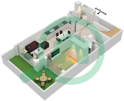 Tower A - 3 卧室联排别墅单位1,3,5戶型图