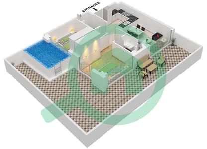 萨马纳迈阿密住宅综合体 - 2 卧室公寓类型C戶型图