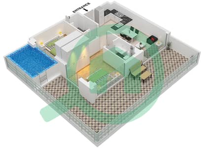 萨马纳迈阿密住宅综合体 - 2 卧室公寓类型J戶型图