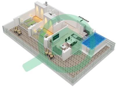 萨马纳迈阿密住宅综合体 - 2 卧室公寓类型M戶型图