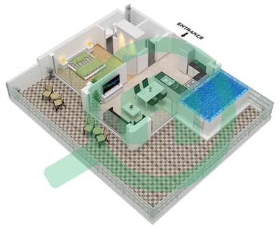 萨马纳迈阿密住宅综合体 - 1 卧室公寓类型P戶型图