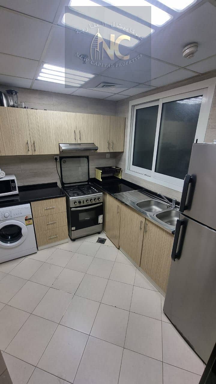 For rent in Ajman, a tworoom apartment and a hall, annually. The