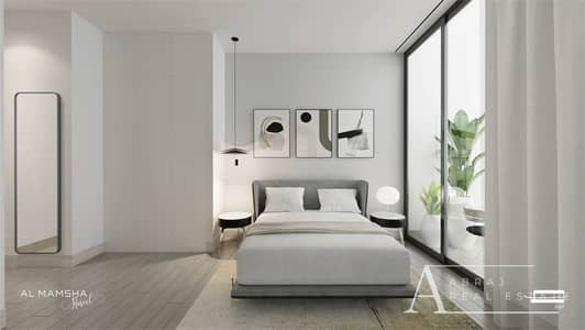 姆瓦伊莱社区， 夏尔迦 2 卧室公寓待售 - Master Bedroom  Render - Al Mamsha Raseel. jpg