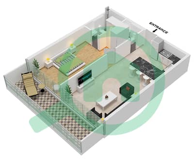 Trussardi Residences - 1 Bedroom Apartment Unit 2,4-8,10,12 FLOOR 1-11 Floor plan