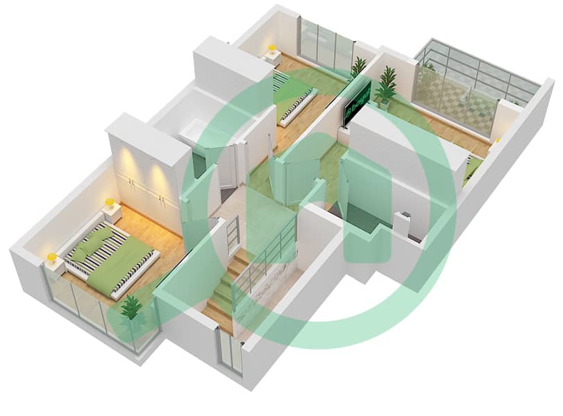 Эден - Таунхаус 3 Cпальни планировка Единица измерения 8 PLEX-TH 03,05,07 Unit 8 PLEX-TH 03,05,07 Floor First interactive3D