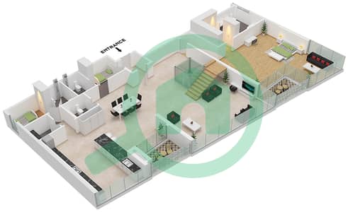 皇室风情公寓 - 4 卧室顶楼公寓类型／单位T1 / UNIT 1 FLOOR 17戶型图