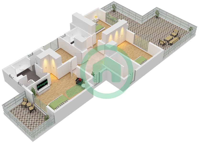The Meadows 1 - 3 Bedroom Villa Unit 5 Floor plan Unit 5 Floor First Floor interactive3D