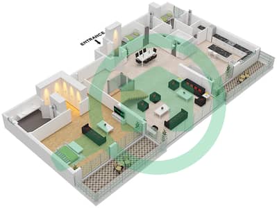 المخططات الطابقية لتصميم النموذج / الوحدة T4 / UNIT 4 FLOOR 17 بنتهاوس 4 غرف نوم - رويال ريجينسي