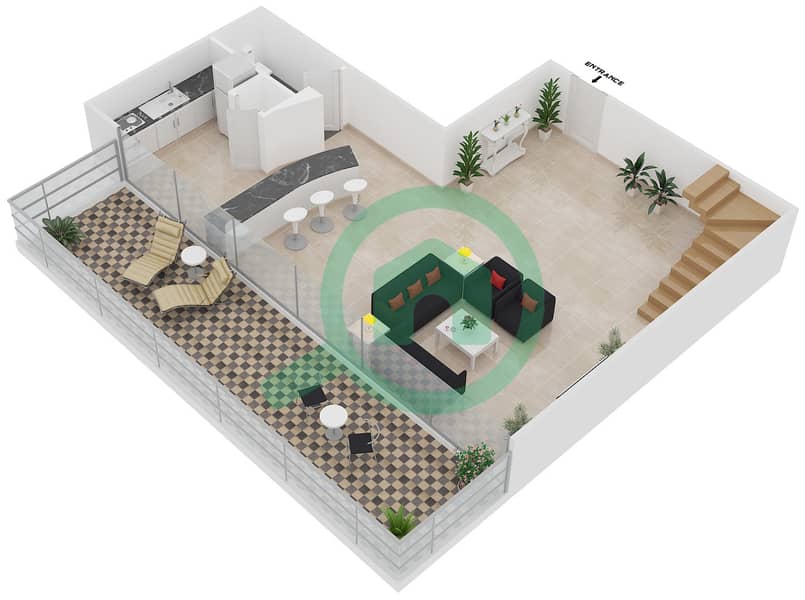 Floor Plans For Type L 1b 5 1 Bedroom Apartments In Magnolia