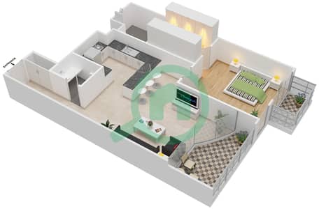 Cappadocia - 1 Bed Apartments Unit 205 Floor plan